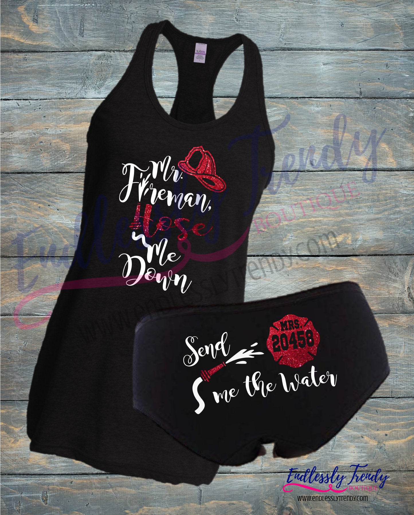 Firefighter Wife Sleeping Lingerie Set - Racerback Tank and Panty - –  Endlessly Trendy Boutique