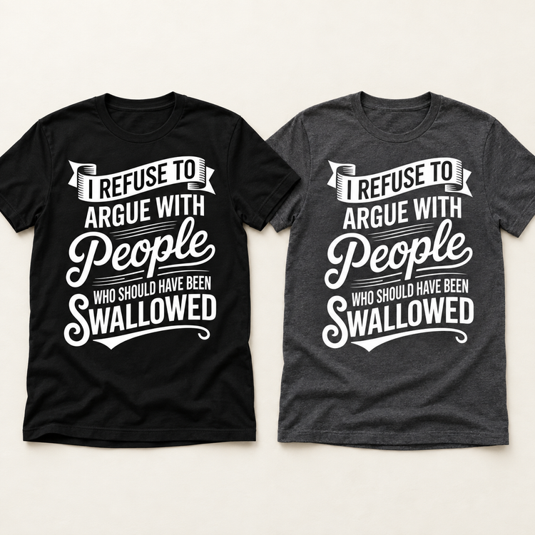 Black and dark grey custom sarcastic graphic tees