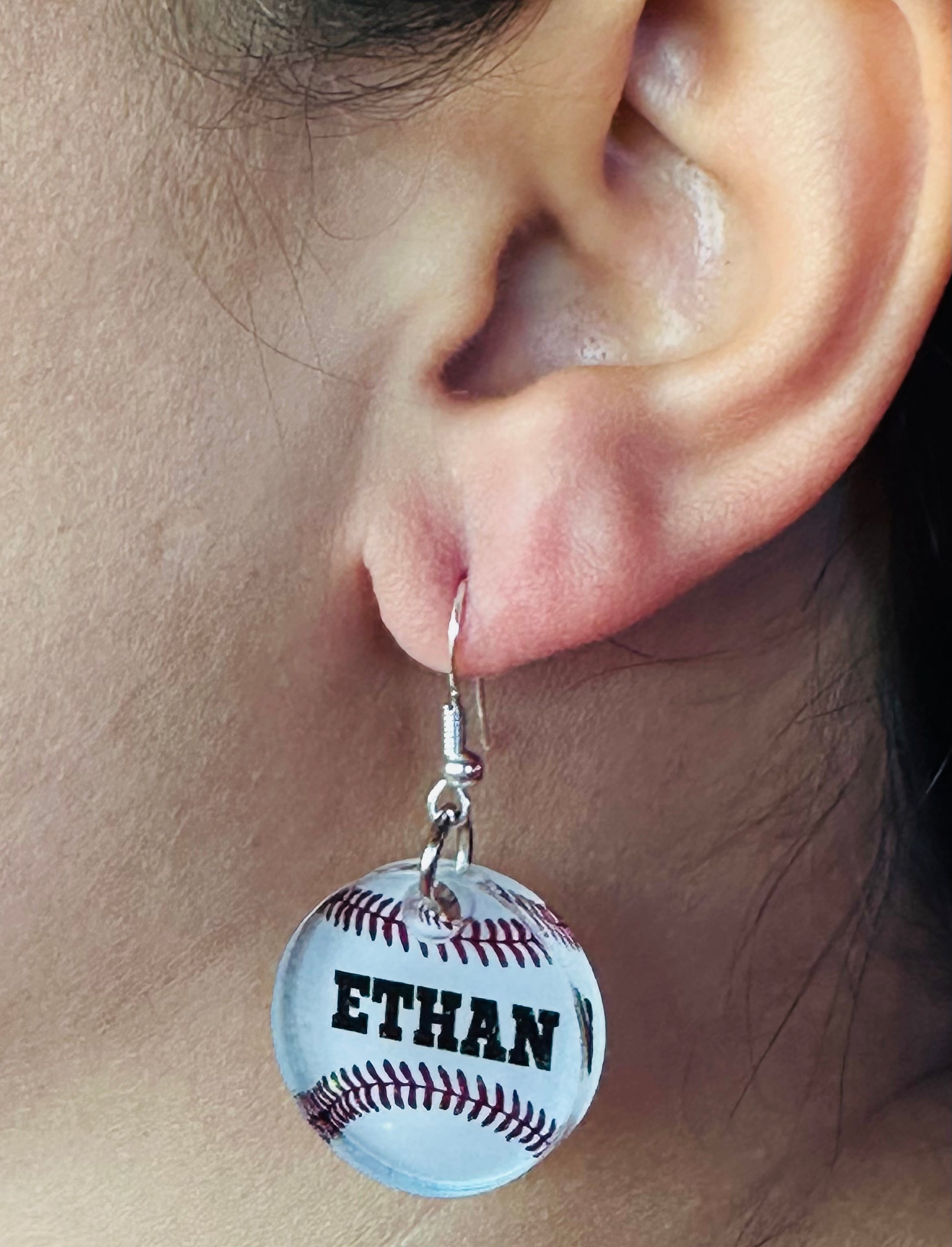 Baseball Acrylic Custom Personalized Earrings