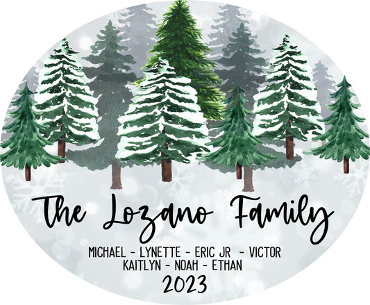 Christmas Tree Forrest Family Names Ornaments