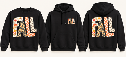 FALL Floral & Leopard Autumn Shirt sweatshirt and hoodie front and back mockup