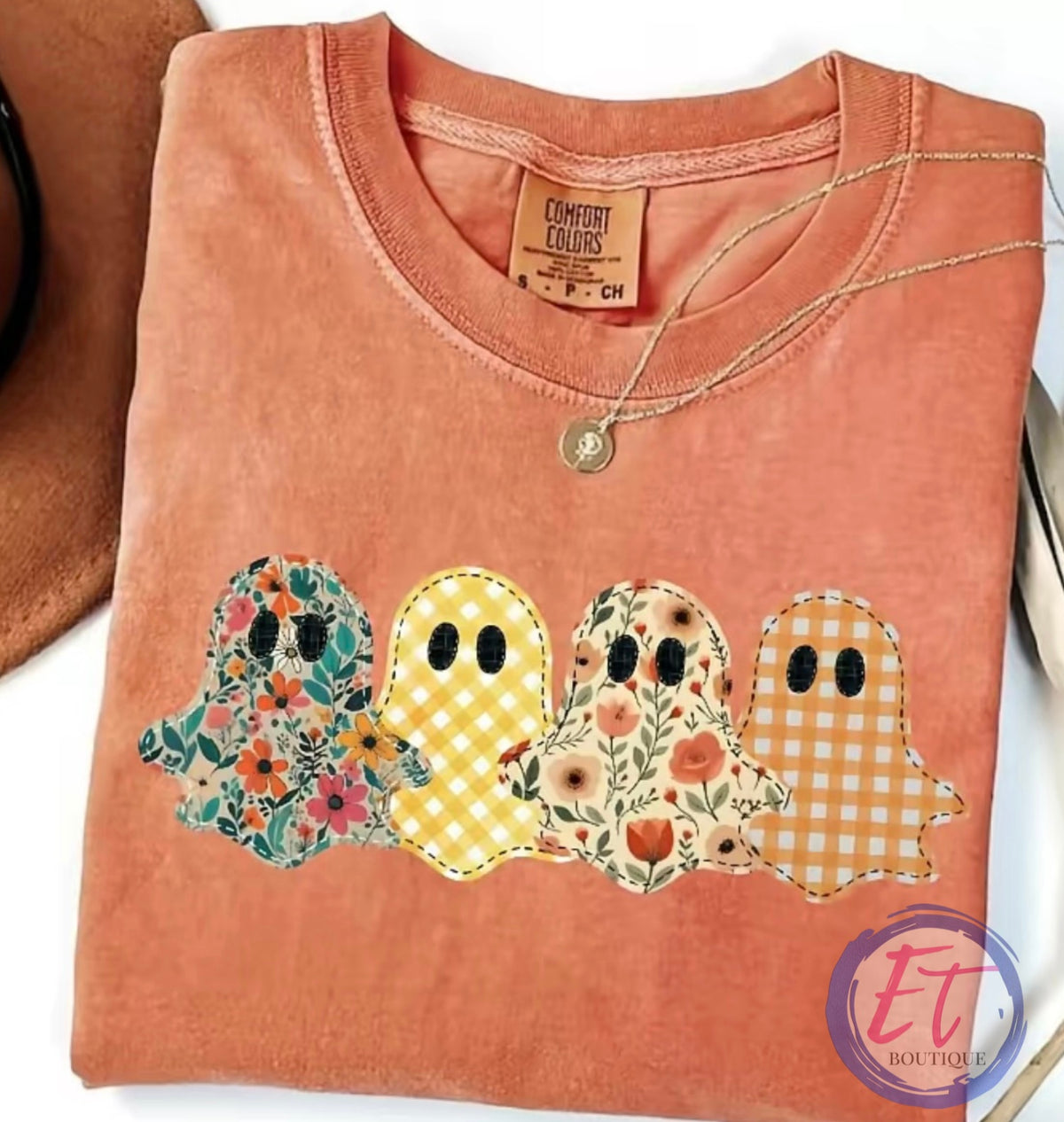 Floral & Gingham Ghosts original shirt mockup