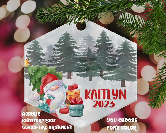 Santa Kids "Glass-Like" Acrylic Shatter-Proof Personalized Christmas Ornament - Endlessly Trendy Boutique
