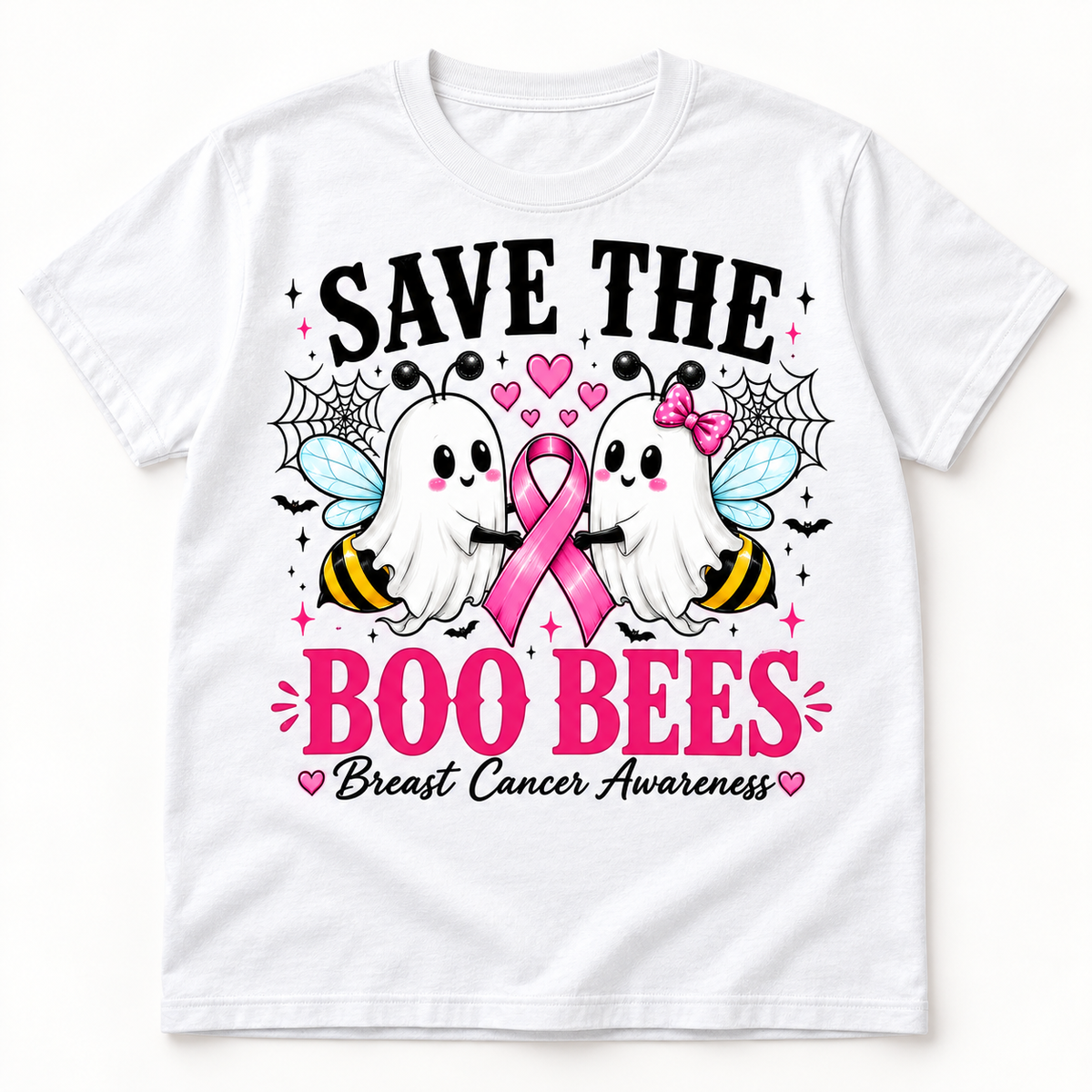 Save the Boo Bees white short sleeve tee front print
