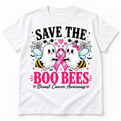 Save the Boo Bees white short sleeve tee front print