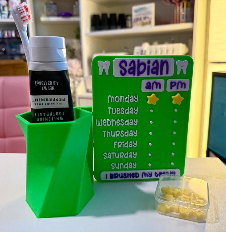 Green Sabian toothbrushing reward chart