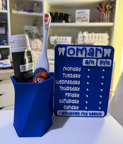 Blue Momar toothbrushing reward chart