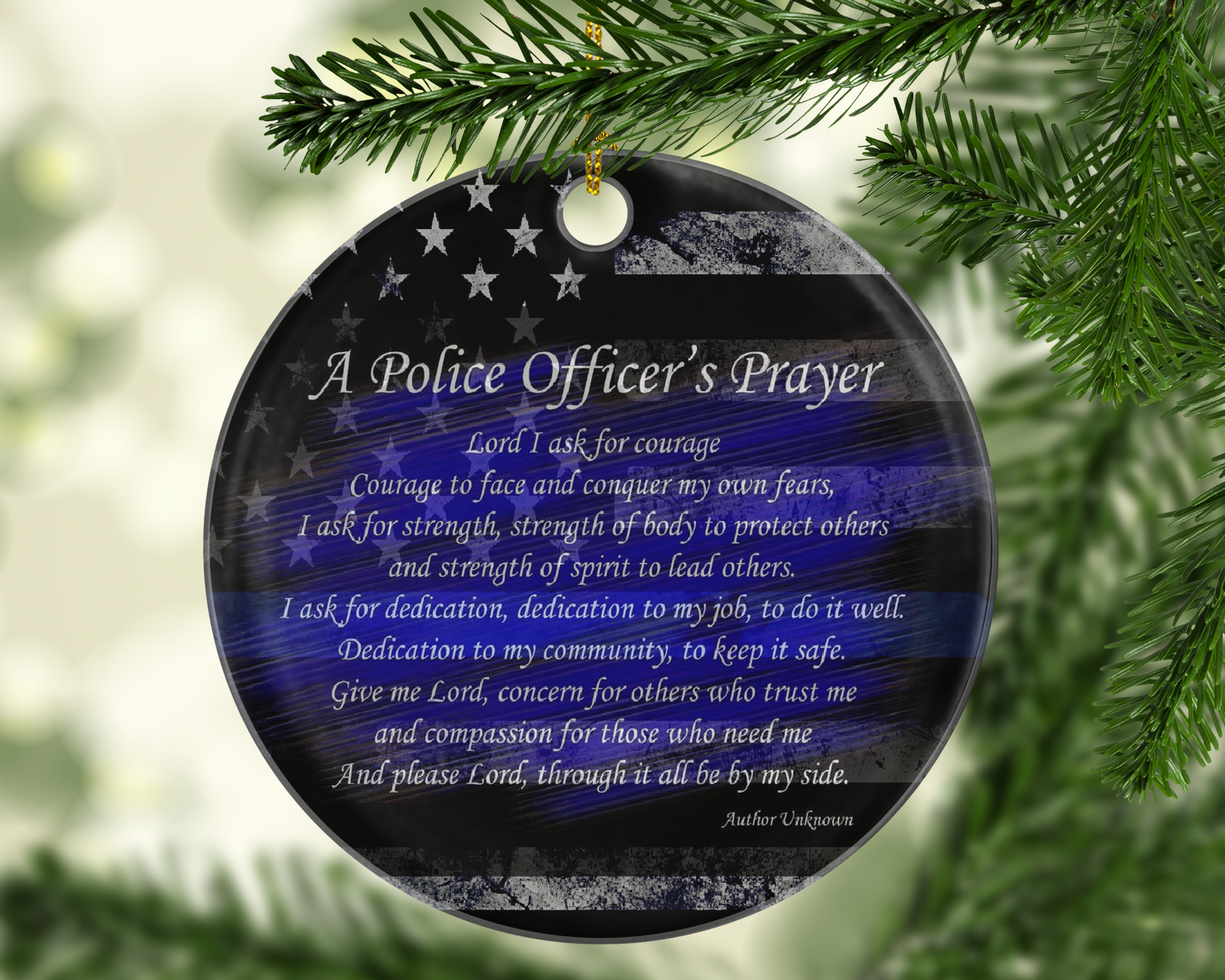 Police Officers Prayer Ornament - Shatterproof Acrylic Ornament  - - Endlessly Trendy Boutique