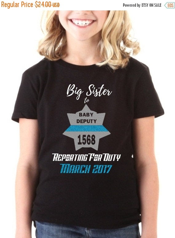 Police Pregnancy Announcement Tee with YOUR OWN BADGE Shape - - Endlessly Trendy Boutique