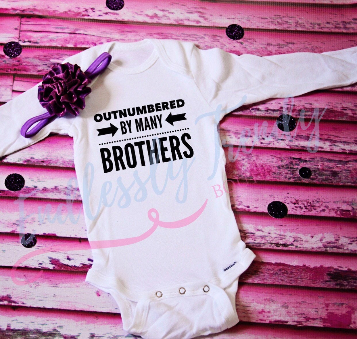 Outnumbered by Many Brothers - Little Sister Tee - - Endlessly Trendy Boutique