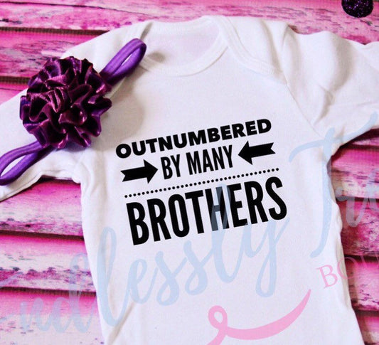 Outnumbered by Many Brothers - Little Sister Tee - - Endlessly Trendy Boutique