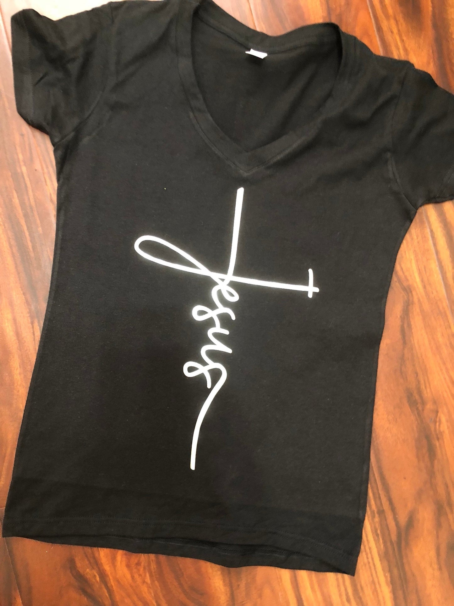 Foil Jesus Vertical Cross Shirt - Devotional Shirt - - Endlessly Trendy Boutique