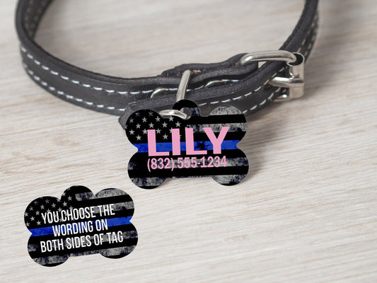 Thin Blue Line Police Dog Tag Girl Version - - Endlessly Trendy Boutique