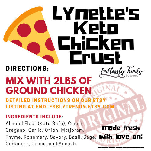 Keto Chicken Crust Mix (Just add to ground chicken) - Low Carb - - Endlessly Trendy Boutique