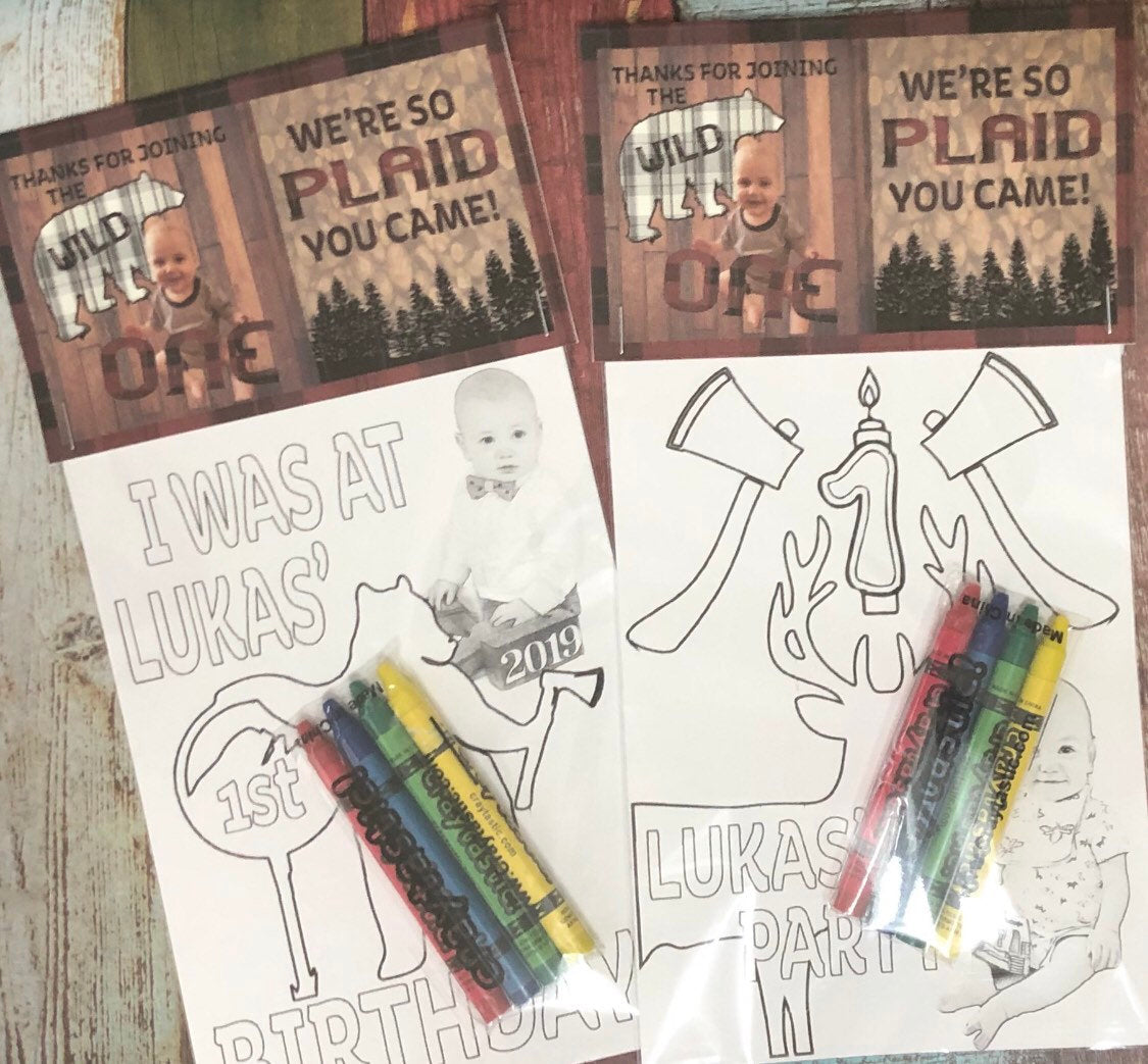 Wild Plaid Theme OR Any Theme YOUR child - Personalized Birthday Party Favors Set of 10 -