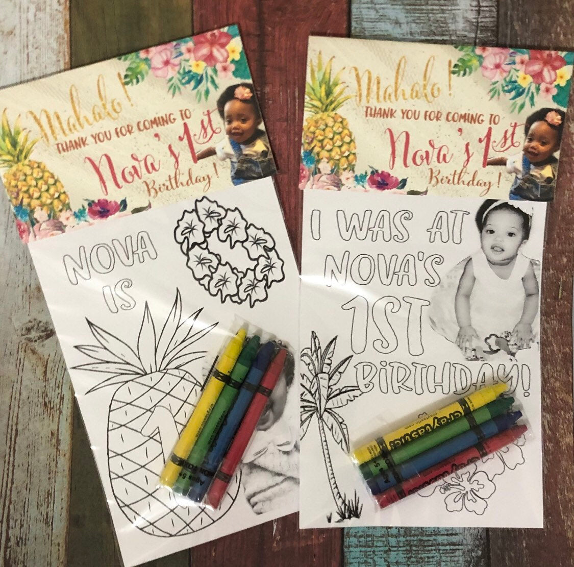 Hawaiian Theme OR Any Theme of YOUR child - Personalized Birthday Party Favors Set of 10 - - Endlessly Trendy Boutique