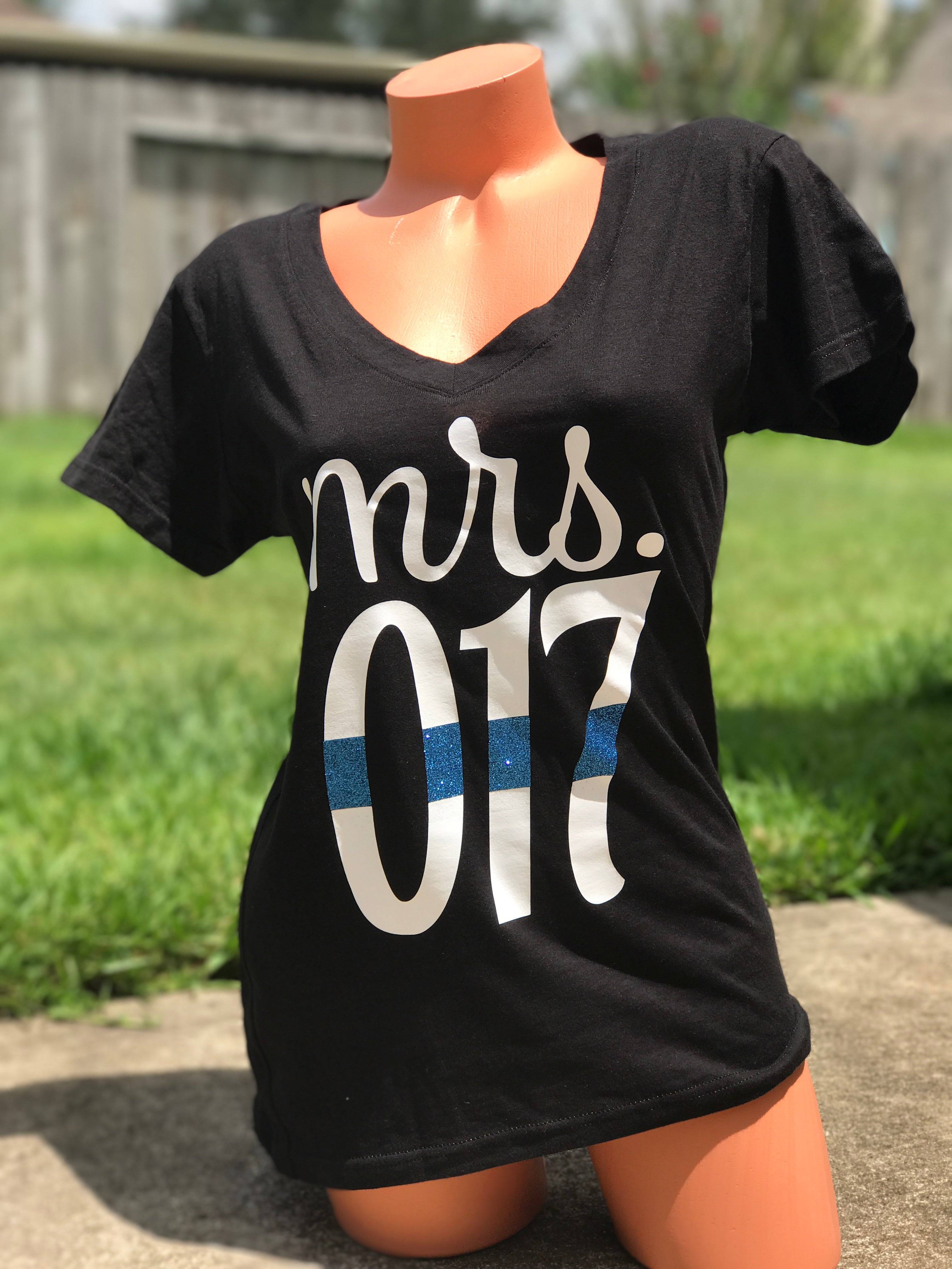 LEOW Mrs. Badge Number TBL Shirt - Police - Back the Blue- Deputy