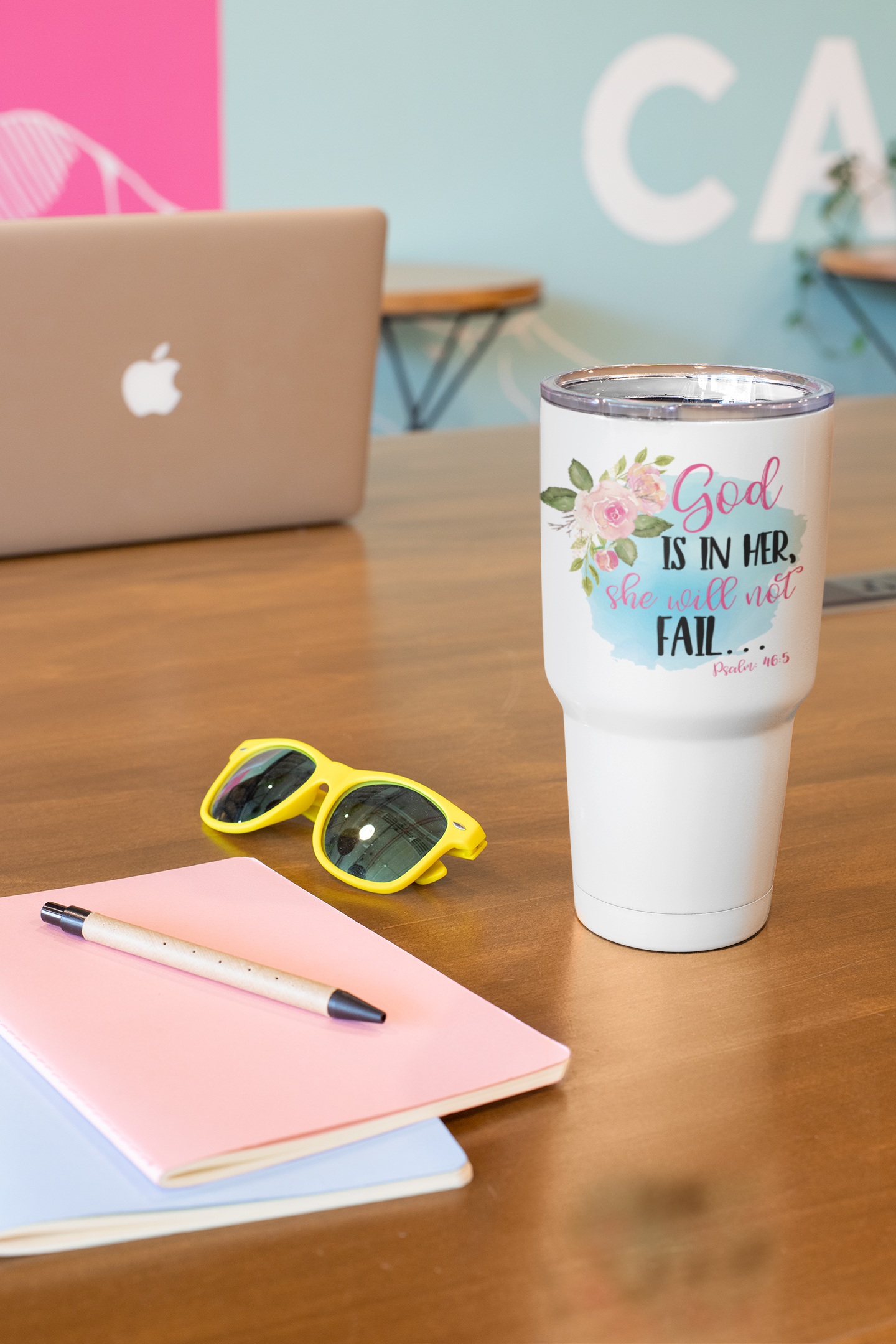 "God is in Her, She Will Not Fail" Psalm 46:5 20 or 30oz Insulated Tumbler - - Endlessly Trendy Boutique