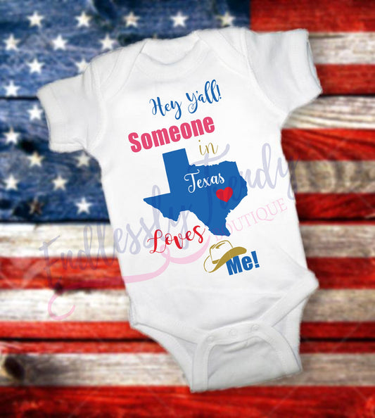 Someone in Texas, Georgia {or Insert State Here} Loves me Onesie® or Tee - Endlessly Trendy Boutique